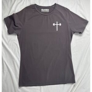 HOLSTRENGTH Men's T-Shirt Cross Dumbbell Graphic Tee Gray lifting gym Size M